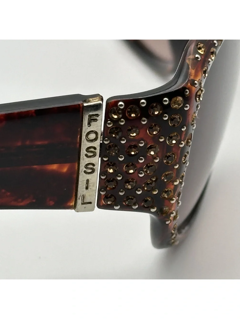 Fossil Mallory Women's Tortoise Shell Sunglasses with Rhinestone Accents